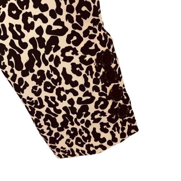 animal print  beige and black  blazer single breast peak lapel SZ 8 Jessica - Picture 11 of 16